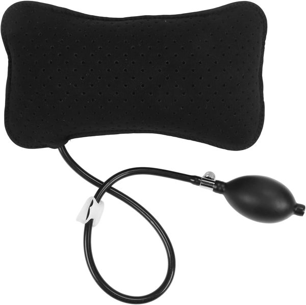 Air Inflatable Lumbar Support Pillow, Portable Breathable Lower Back Supports Cushion Backrest Pain Head Neck Airplane Seat Cushions Pump for Home Flying Car Office Chair Travel Sleeping Elder