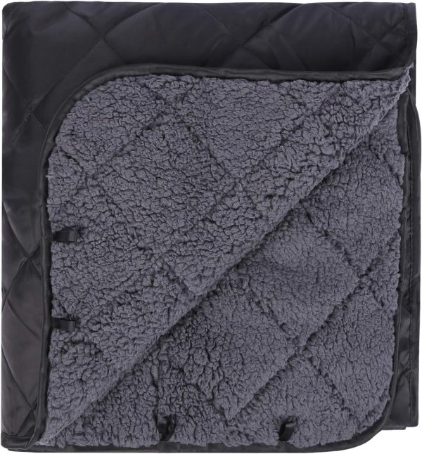 Large Camping Blanket with Sherpa Lining, Cold Weather Warm Outdoor Blanket Windproof for Camping Stadium, Machine Washable 59"x 79"